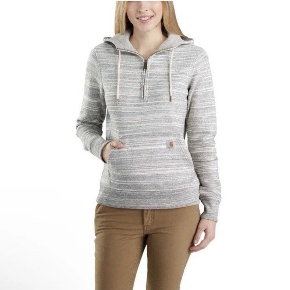 Carhartt Clarksburg Half-Zip Hooded Sweatshirt Shadow Space Dye Women’s Medium